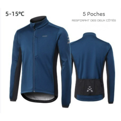 Winter cycling jacket | windproof, warm and with fleece lining