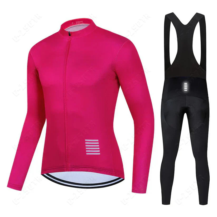 Cycling clothing set with long sleeves – fleece-lined version