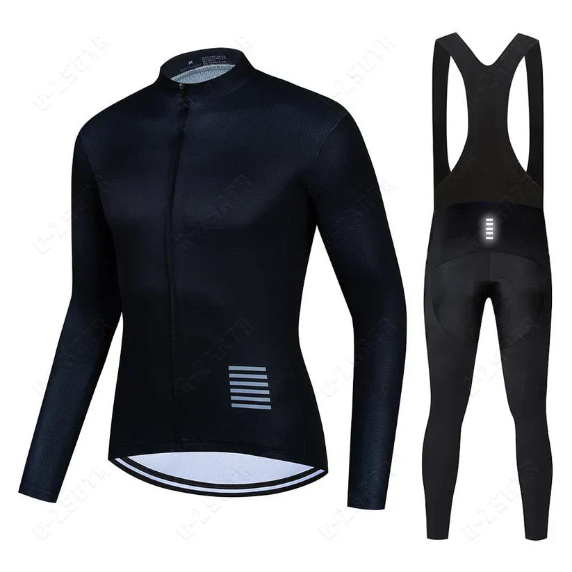 Cycling clothing set with long sleeves – fleece-lined version