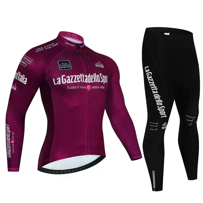 Giro d’Italia | Professional cycling jersey with long sleeves – fleece-lined version